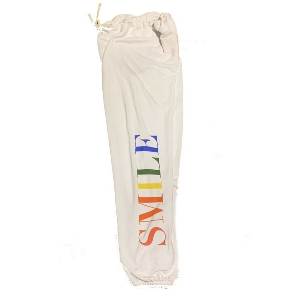 NWT Sundry SMILE Rainbow Sweatpants Sz 2 Medium #88162